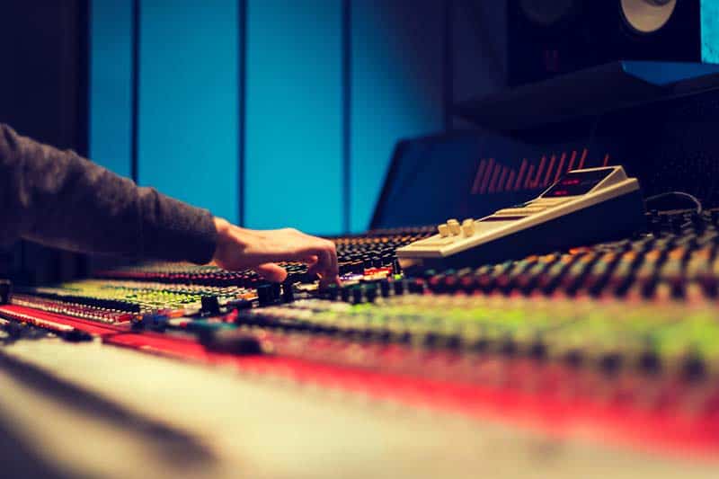 Music producer in the studio