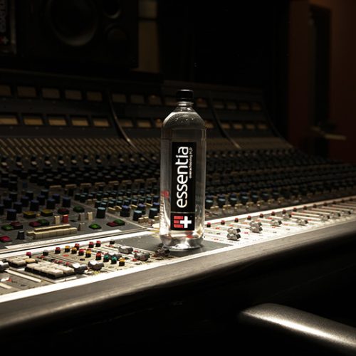 Essentia Water on a studio mixer