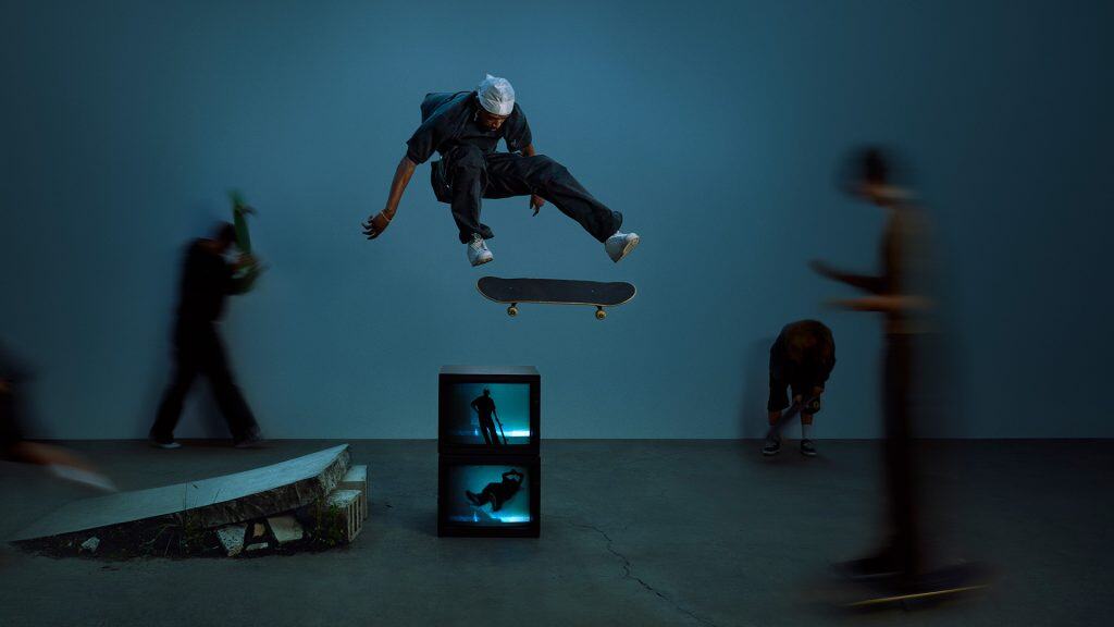 Skateboarder doing a trick