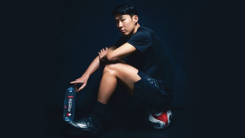 Son Heung-min with Essentia Water