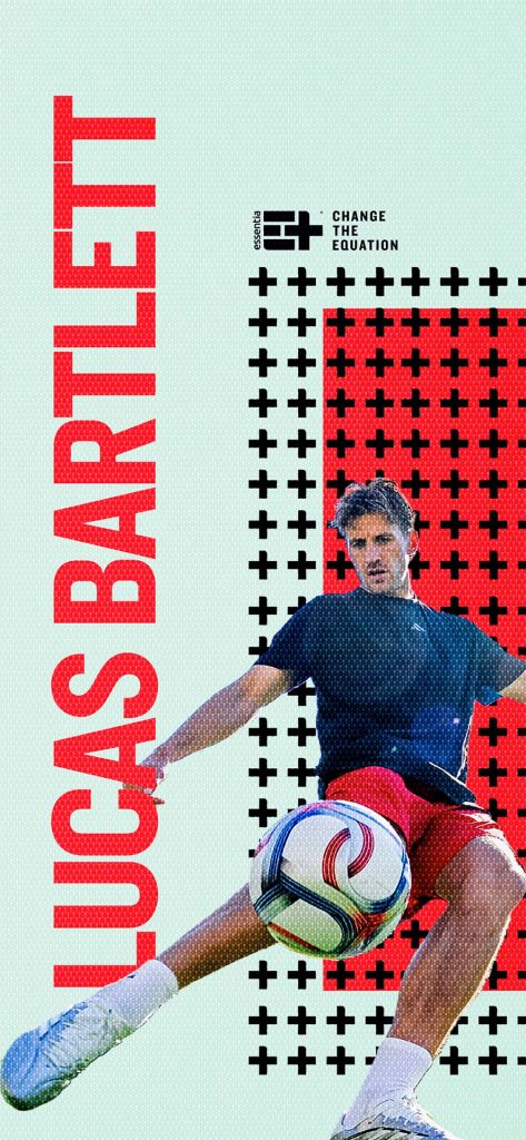Lucas Bartlett shooting a soccer ball wallpaper